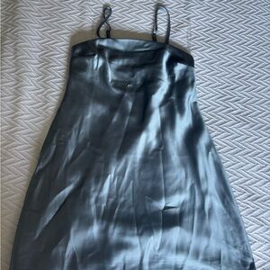 Elegant Satin Slip Dress in Silver
